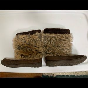 Faux fur boots